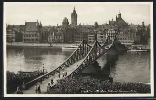 AK Alt-Frankfurt, Mainblick mit eisernem Steg