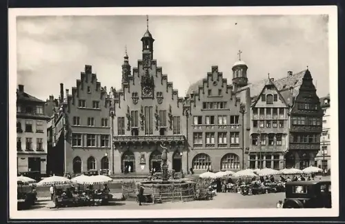 AK Alt-Frankfurt, Römer, Marktstände