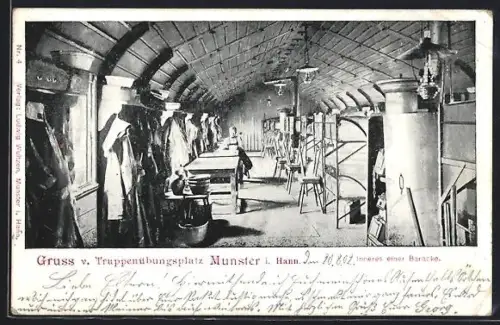 AK Munster i. Hann., Truppenübungsplatz, Inneres einer Baracke
