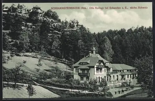 AK Schandau a. E., Schrammsteinbaude, Bes. Otto Hering