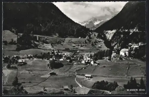AK Wassen /Uri, Ortsansicht aus der Vogelschau