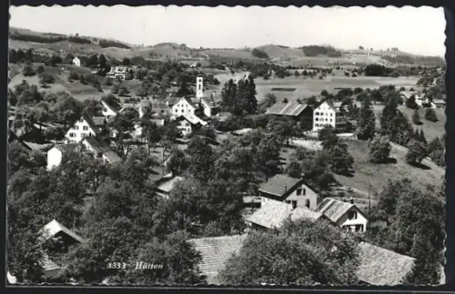AK Hütten, Ortsansicht aus der Vogelschau