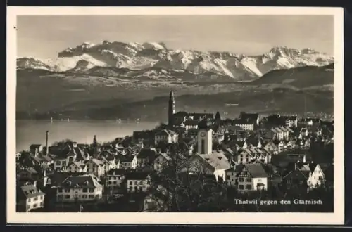 AK Thalwil, Totalansicht gegen den Glärnisch