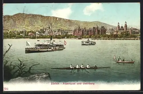 AK Zürich, Alpenquai und Uetliberg