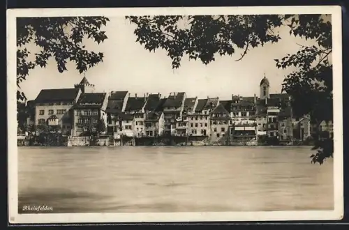 AK Rheinfelden, Uferpartie mit Häuserfassaden