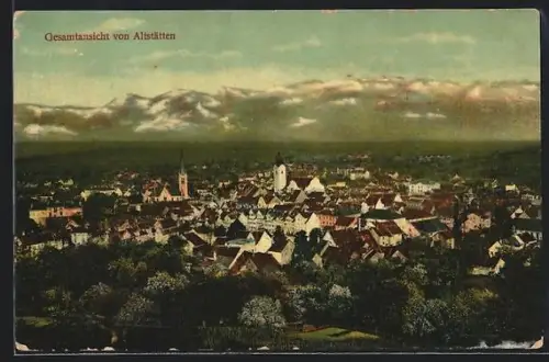 AK Altstätten, Ortsansicht aus der Vogelschau
