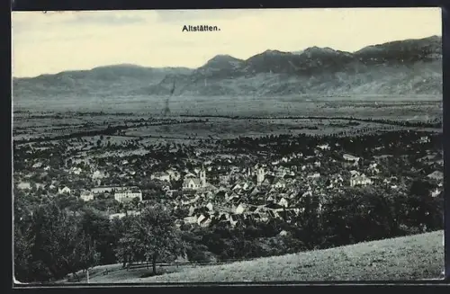 AK Altstätten, Totalansicht mit Kirche