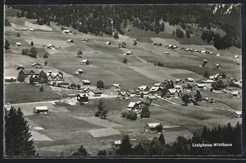 AK Lisighaus-Wildhaus, Ortsansicht aus der Vogelschau