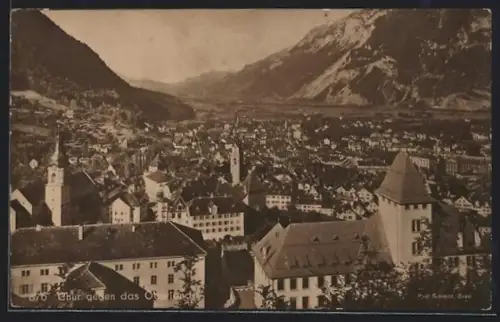 AK Chur, Gesamtansicht gegen das Oberland