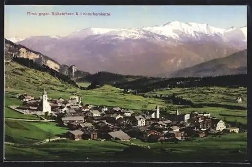 AK Flims, Blick gegen Stätzerhorn und Lenzerhornkette