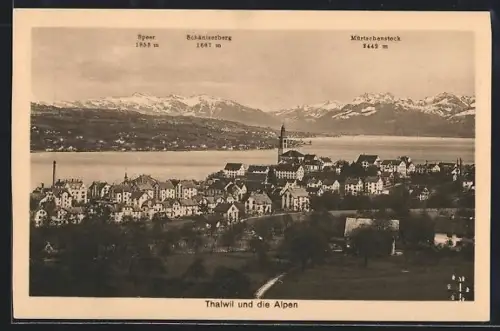 AK Thalwil, Panorama mit Speer, Schäniserberg und Mürtschenstock
