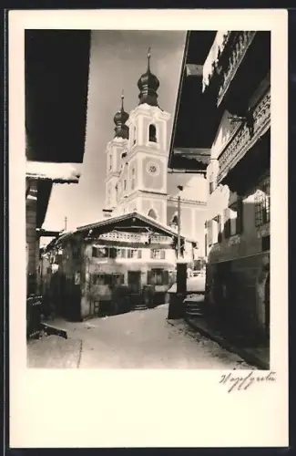 AK Hopfgarten, Kirche und Ortsansicht