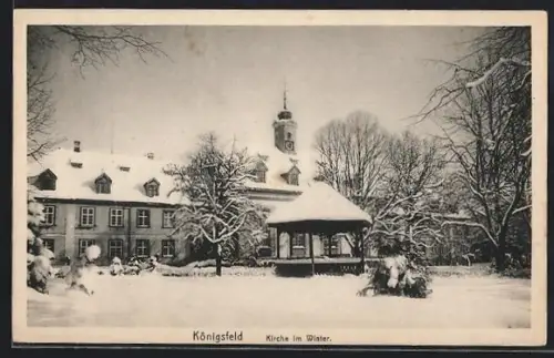 AK Königsfeld, Kirche im Winter
