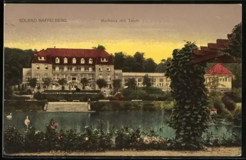 AK Raffelberg, Kurhaus mit Teich