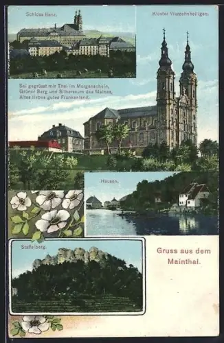 AK Banz /Mainthal, Hausen, Staffelberg und Kloster Vierzehnheiligen