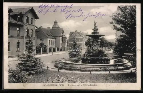 AK Sondershausen, Offizierkasino mit Lohbrunnen