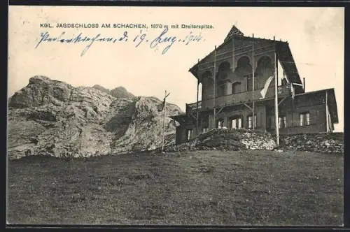 AK Schachen, Kgl. Jagdschloss mit Dreitorspitze