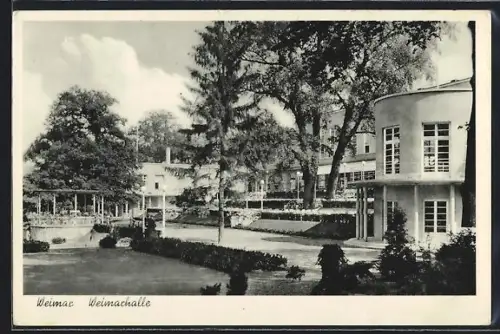 AK Weimar, Weimarhalle mit Terrasse