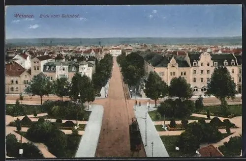 AK Weimar, Blick vom Bahnhof