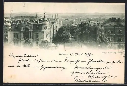 AK Weimar, Totalansicht aus der Vogelschau