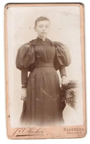 Fotografie F. A. Hacker, Radeberg, Dresdnerstrasse 18, Porträt einer Dame