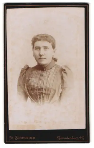 Fotografie Fr. Schroeder, Brandenburg a. H., Ritterstr 18, Porträt einer Frau