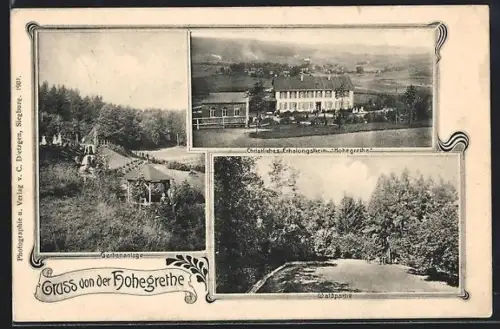 AK Pracht, Christliches Erholungsheim Hohegrethe, Waldpartie