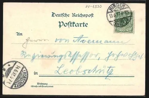 Lithographie Bingen, Niederwalddenkmal, Mäuseturm, Rheinstein