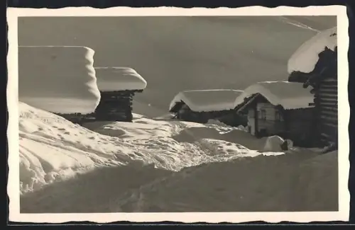 AK Mädrigen, Träumende Hütten im Schnee