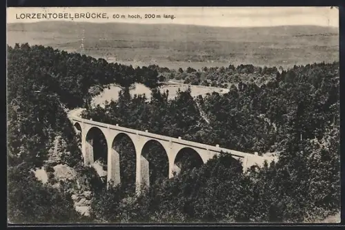 AK Menzingen, Blick auf die Lorzentobelbrücke