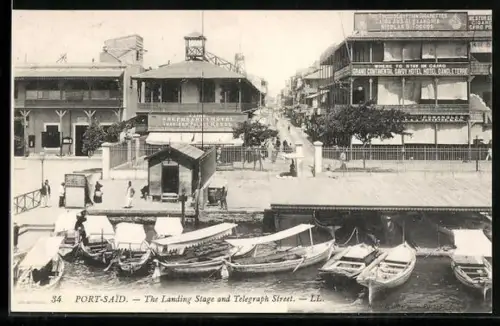 AK Port-Said, The Landing Stage and Telegraph Street