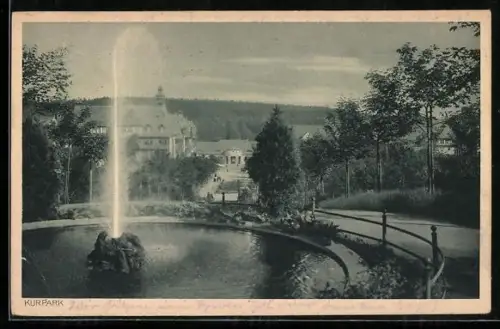 AK Bad Altheide, Springbrunnen im Kurpark