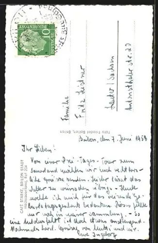 AK Brilon, Marktplatz, Rathaus, Stadtkirche, Café Starke