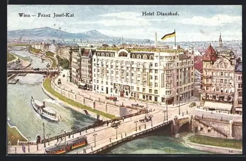 AK Wien, Hotel Dianabad am Franz Josef-Kai
