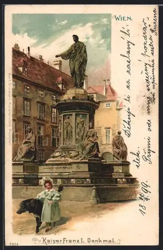 Lithographie Wien, Kaiser Franz I. Denkmal