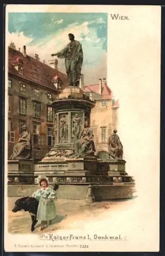 Lithographie Wien, Kaiser Franz I. Denkmal