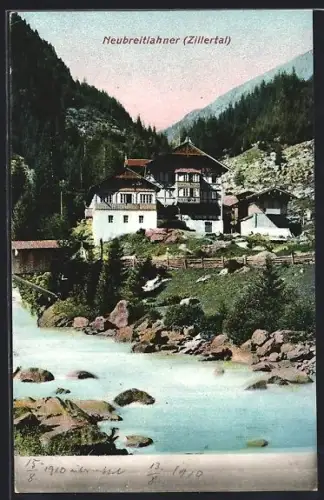 AK Ginzling, Gasthaus Neubreitlahner im Zillertal