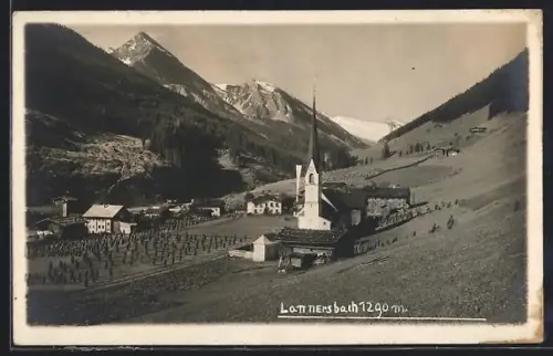 AK Lanersbach, Ortspartie mit Kirche