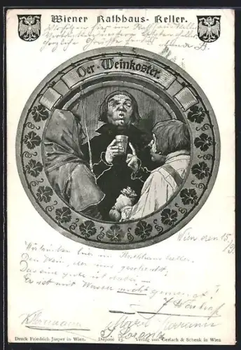 AK Wien, Rathauskeller, Der Weinkoster, Wappen