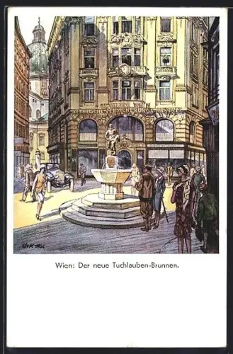 Künstler-AK Wien, Der neue Tuchlauben-Brunnen