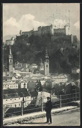 AK Salzburg, Panorama mit Festung Hohensalzburg