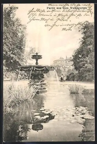 AK Wien, Partie aus dem Volksgarten