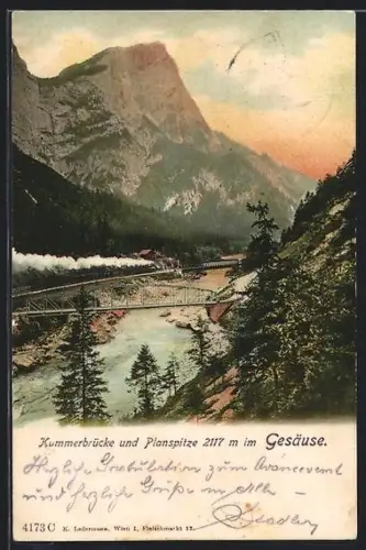 AK Gesäuse, Kummerbrücke mit Planspitze