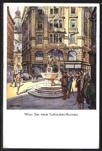 Künstler-AK Wien, Der neue Tuchlauben-Brunnen