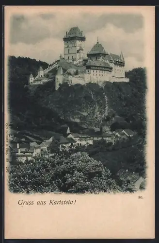 AK Karlstein, Schloss auf Felsen