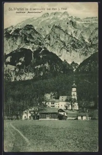 AK St. Martin im Gnadenwald, Gasthaus Speckbacher, Kirche