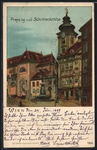 AK Wien, Freyung und Schottenkirche