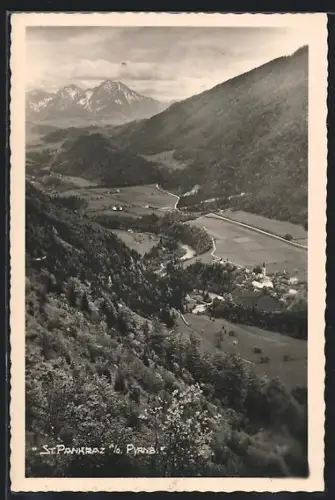 AK St. Pankraz a. d. Pyrnb., Panorama mit Kirche
