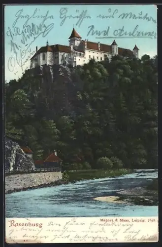 AK Rosenburg, Schloss vom Fluss aus gesehen