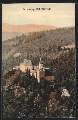 AK Festenburg /Ost-Steiermark, Schloss aus der Vogelschau